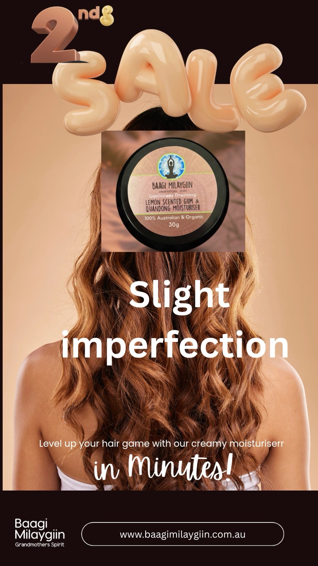 2nds Lemon Scented Gum & Quandong Moisturiser Every order over $50 get 1 FREE Buy 3 get 4th FREE ...... This is an awesome hair mask for all and for little put some in a water spray. It&
