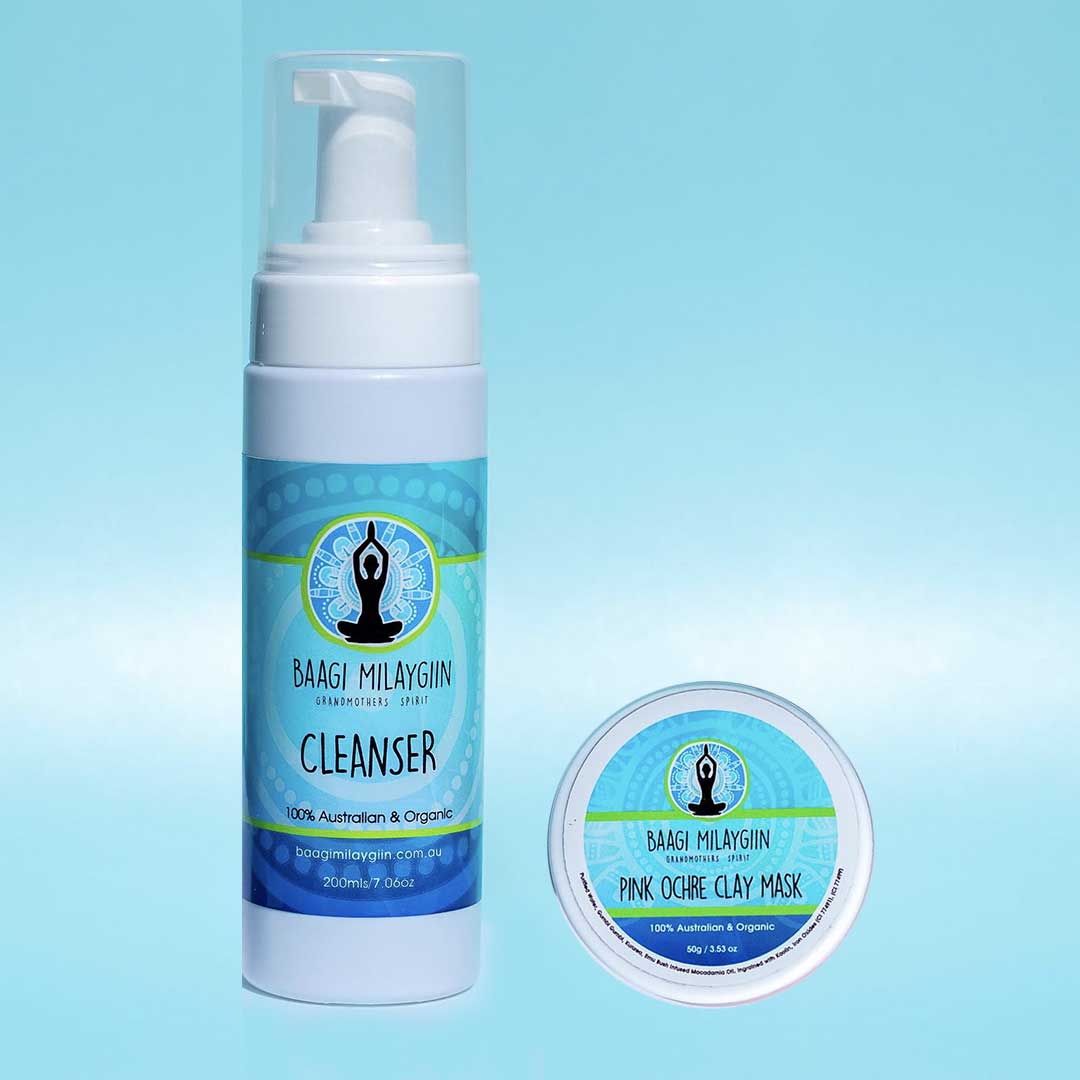 Cleanser and Australian Traditional Pink Ochre Clay Mask